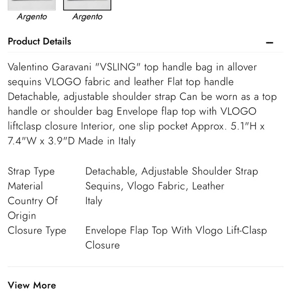 Valentino Garavani Vsling iconograph V logo sequin top handle crossbody bag NIB - Picture 14 of 14